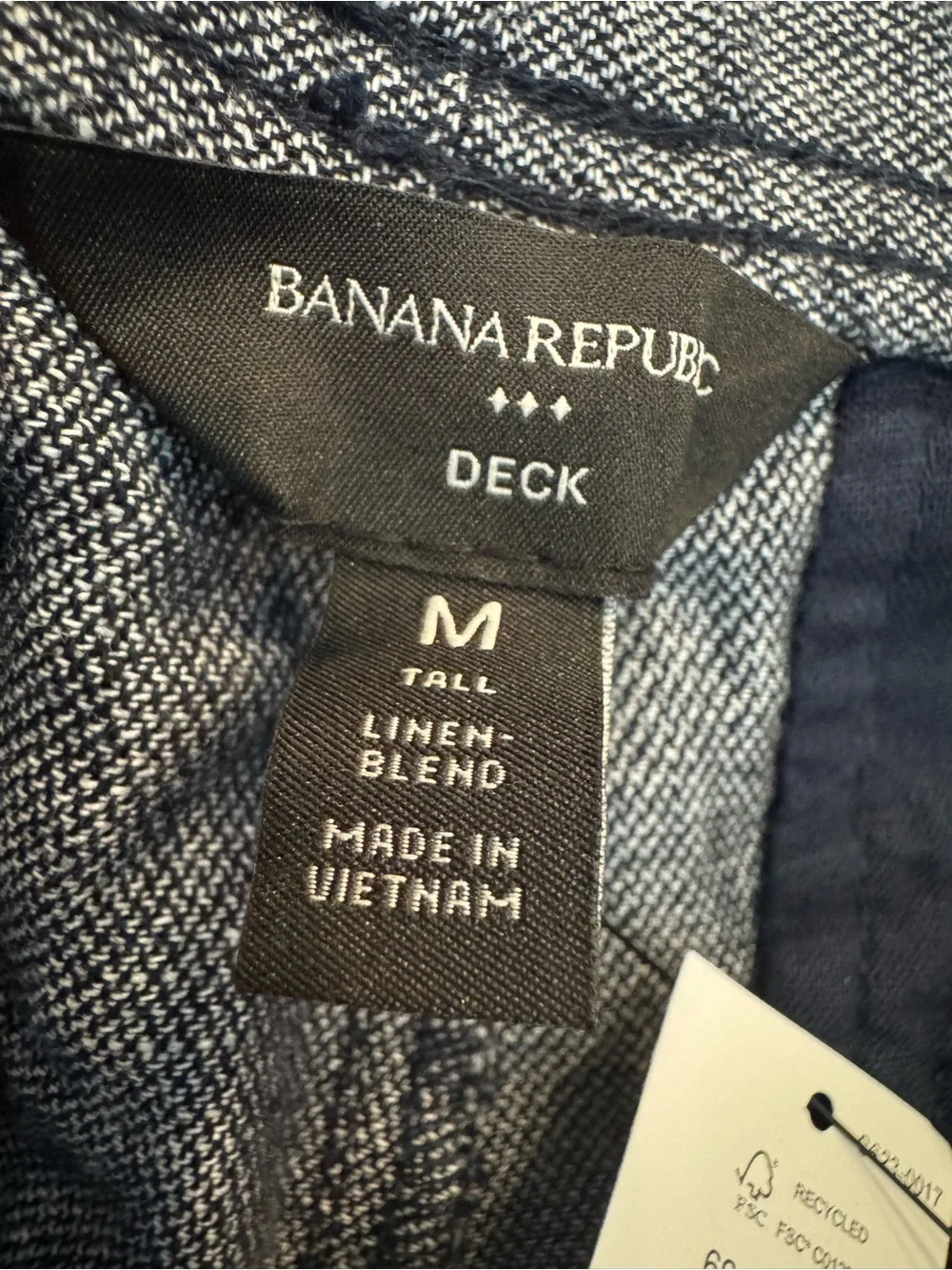 Banana Republic M Tall NWT Gray/Navy drawstring shorts